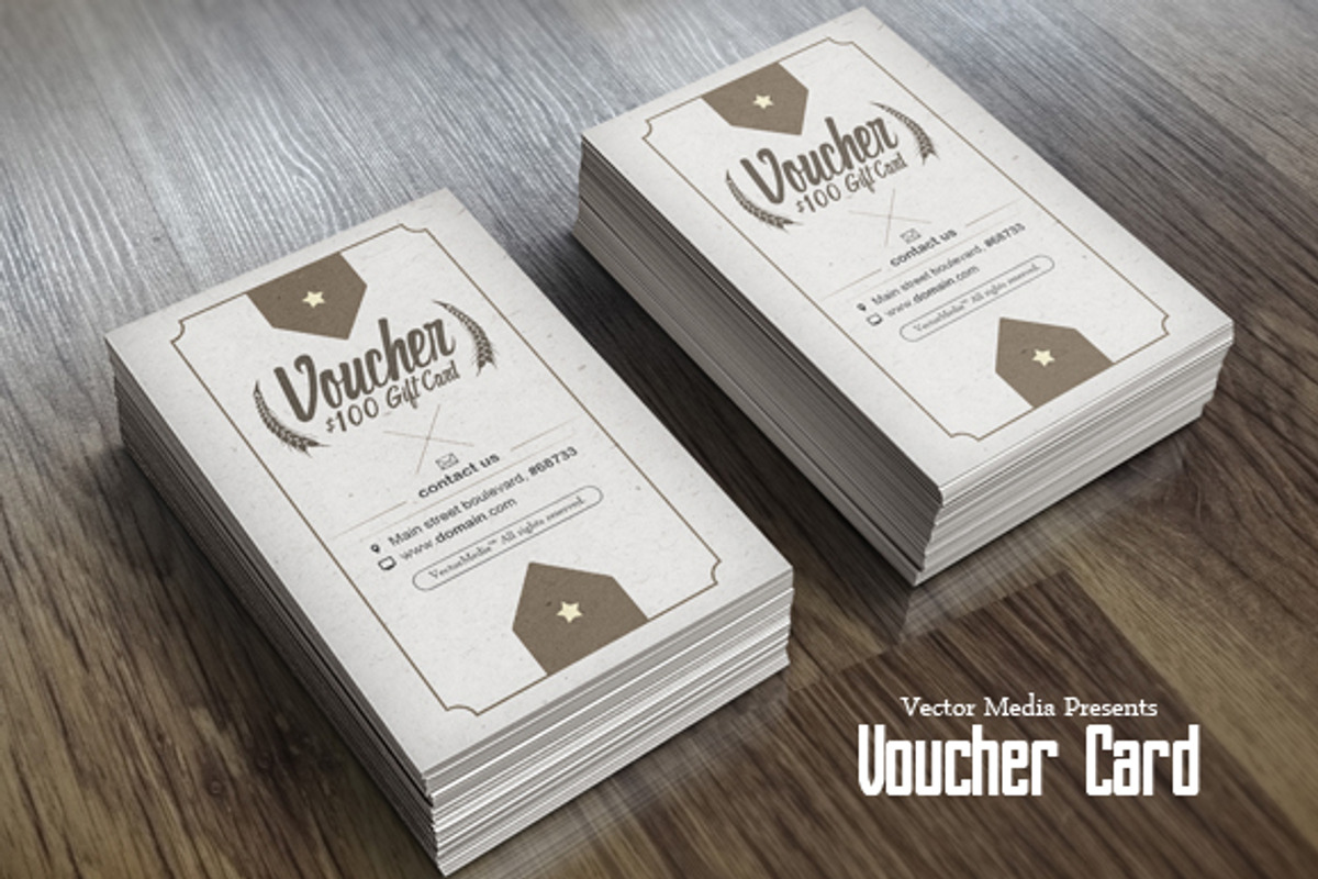 Vintage Voucher Card, a Card Template by VectorMedia