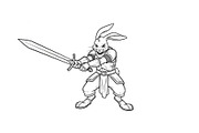 Warrior Bunny Knight Silhouette, an Illustration by jahid234 (Thumbnail 18 of 49)