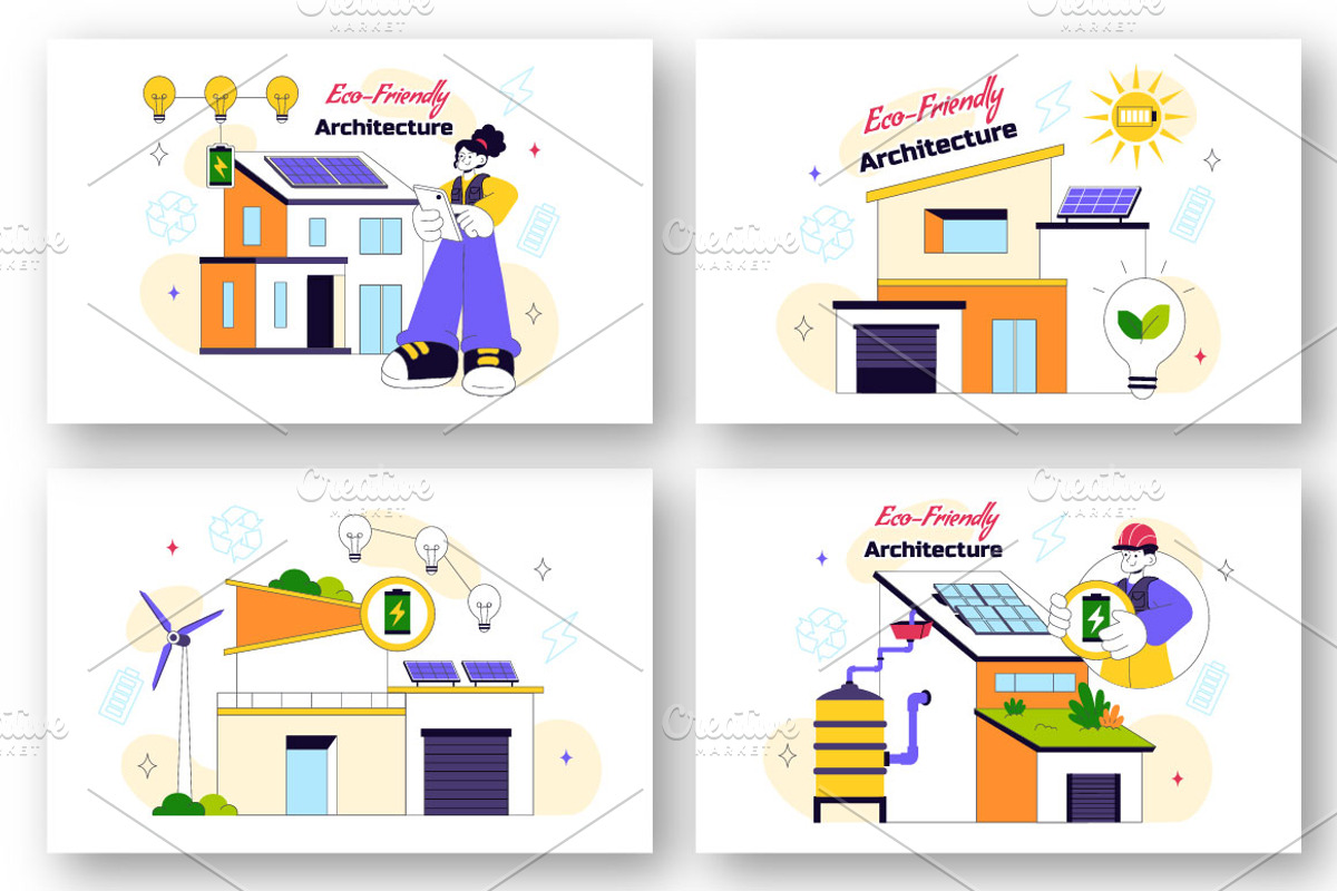 10 Eco Friendly Architecture, a Technology Illustration by denayunebgt (Photo 3 of 4)