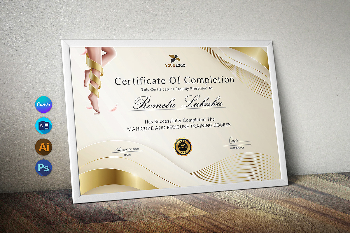 Manicure and Pedicure Certificate, a Stationery Template by DesignDevisers (Photo 1 of 10)