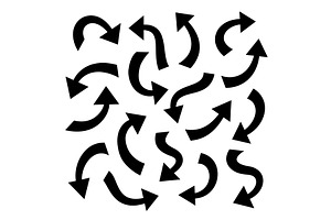 Black curved arrow set. Minimal, an Object Illustration by GraphiShop