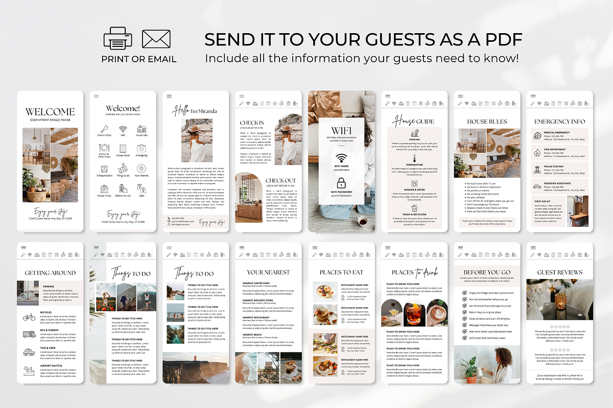 Digital Airbnb Welcome Book Template, a Brochure Template by ShopRShop (Photo 5 of 10)