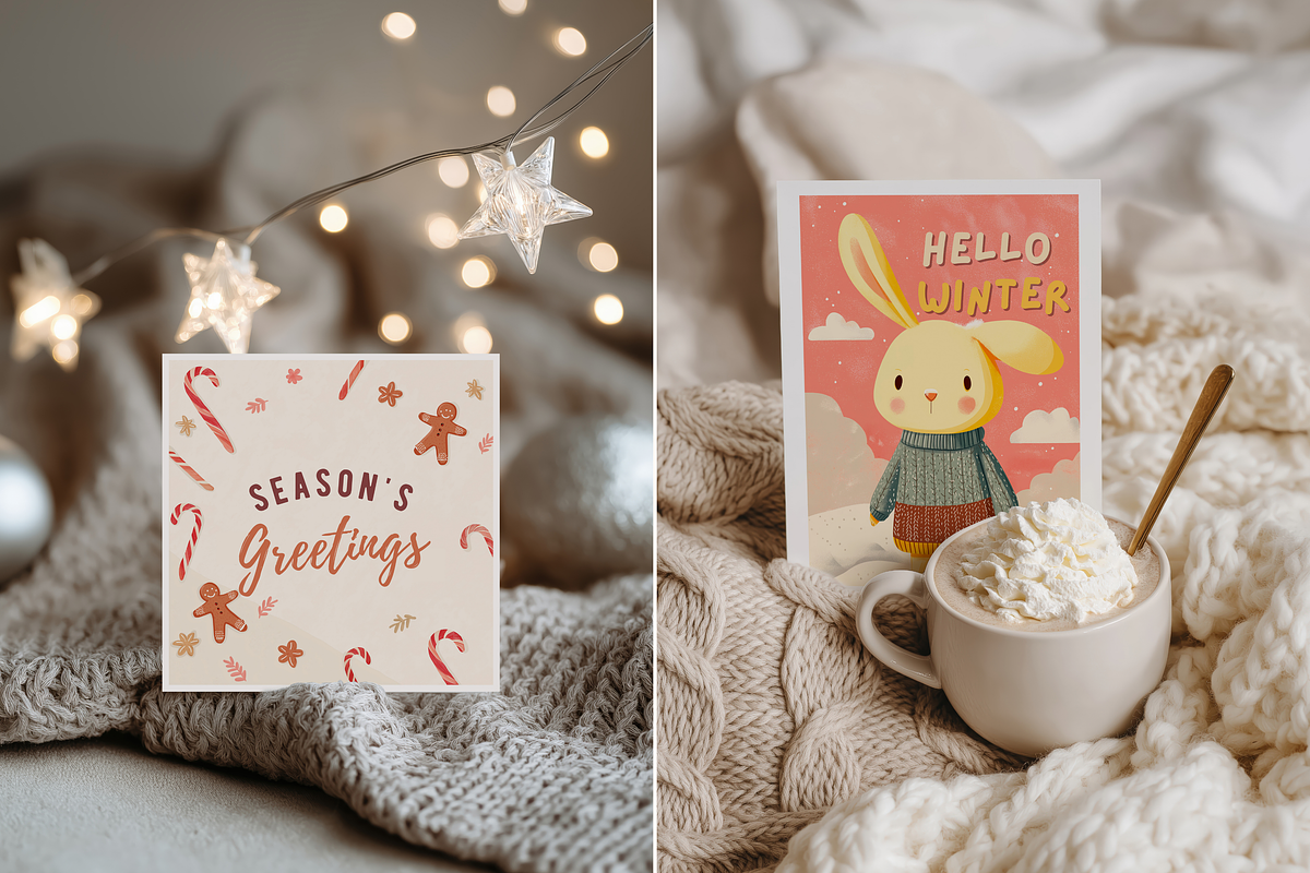 Christmas Card Mockup Bundle, a Product Mockup by Serenefeeling (Photo 5 of 14)