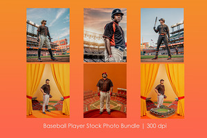 Baseball Player Stock Photo Bundle, a Sport Illustration by StockVerse Creative