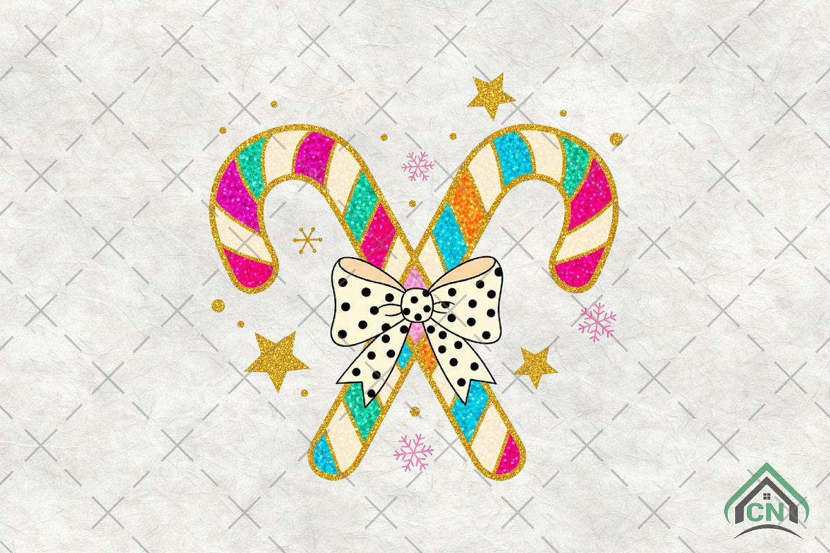 Glitter Christmas Candy Cane PNG, an Illustration by Craft Nest (Photo 1 of 6)