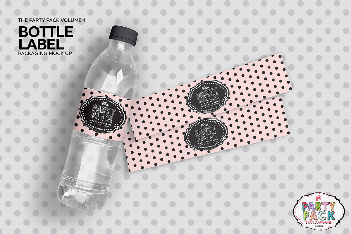 Bottle Label Packaging Mockup, a Cups & Container Mockup by INCDesign (Photo 3 of 6)