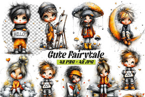 Cute Fairytale Characters Clipart, an Illustration by one-touch