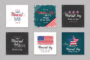 Memorial Day Card Set.