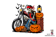 Halloween Skeleton Biker PNG Bundle, an Illustration by Clipart Bloom (Thumbnail 5 of 11)