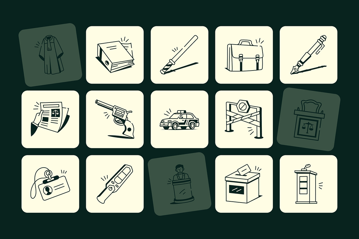 Court Drawing Art Set, an Outline Icon by Vectors Market (Photo 6 of 8)