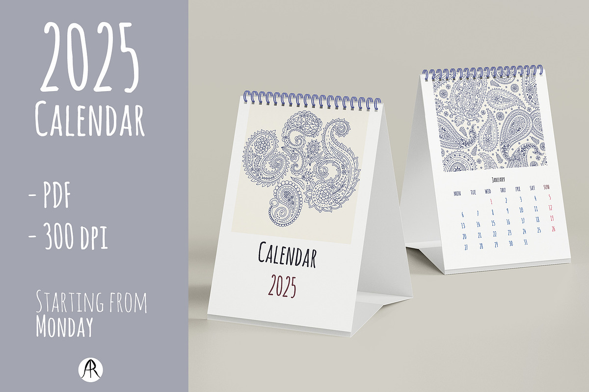 2025 Calendar Template - Paisley, a Stationery Template by Rose Design (Photo 1 of 3)