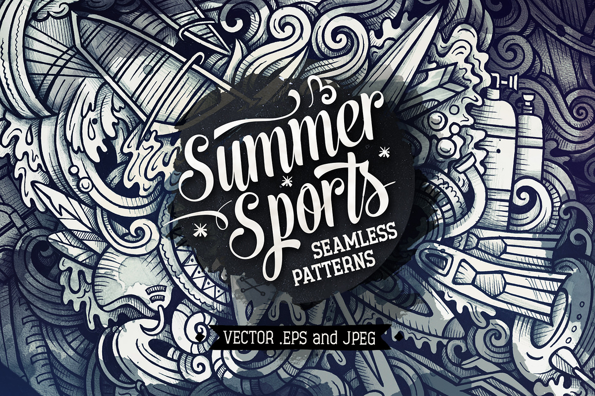 Summer Sport Graphics Patterns, a Pattern Graphic by BALABOLKA (Photo 1 of 7)