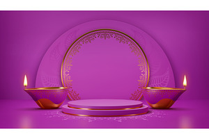 Indian diwali podium stage, a Decorative Illustration by Buch&Bee