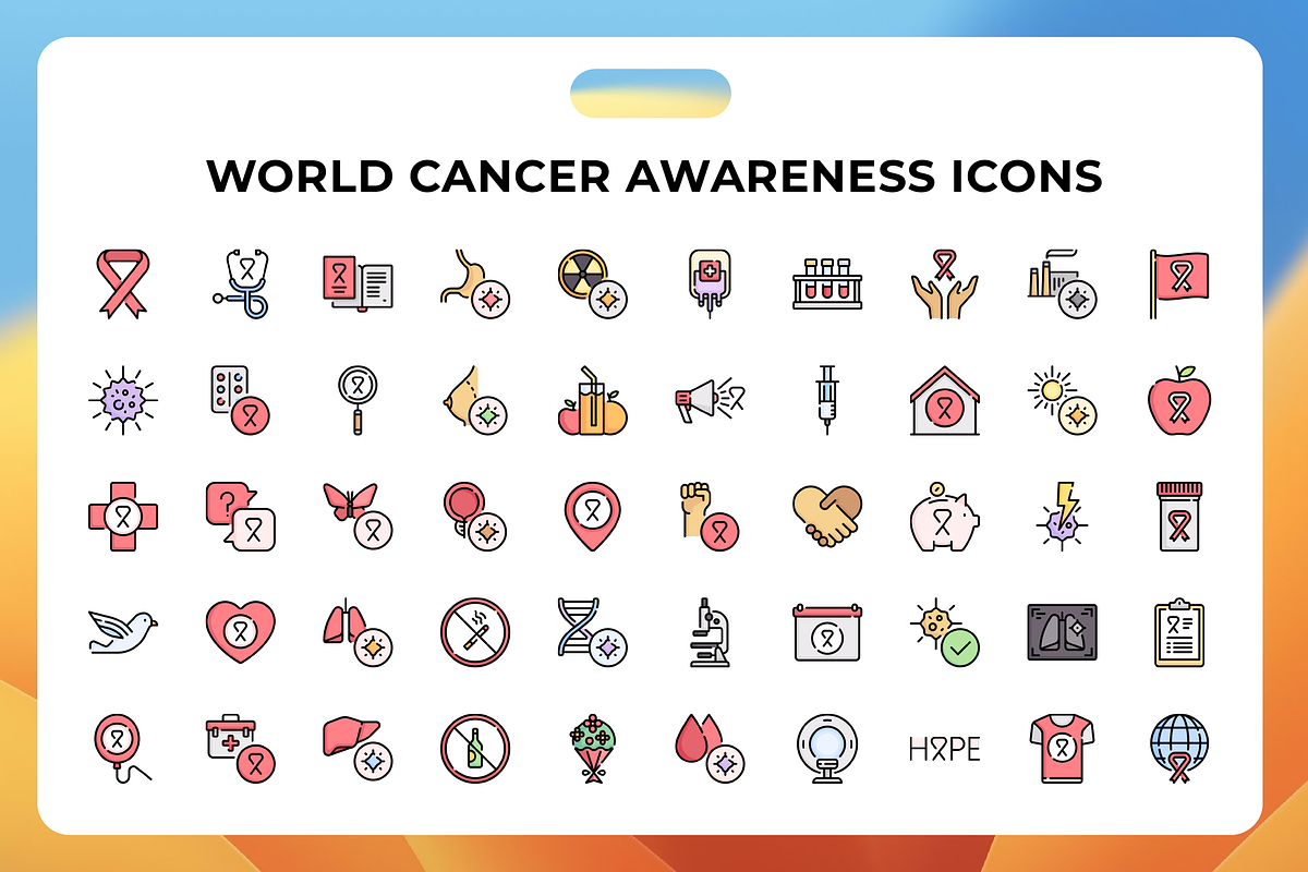 World Cancer Awareness Icons, a Duotone Icon by Wencory (Photo 1 of 3)