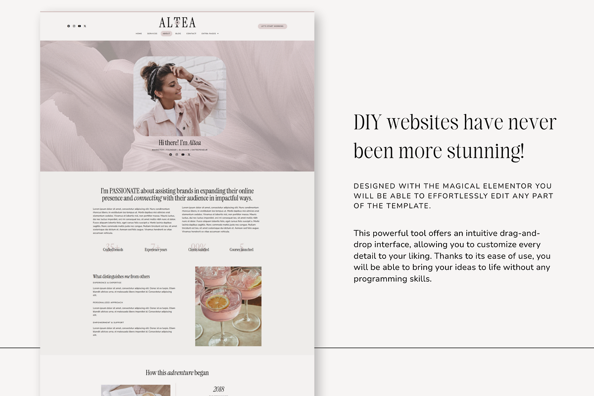 Altea | WordPress, Elementor pro, a WordPress Template by DesignWithCris (Photo 2 of 6)