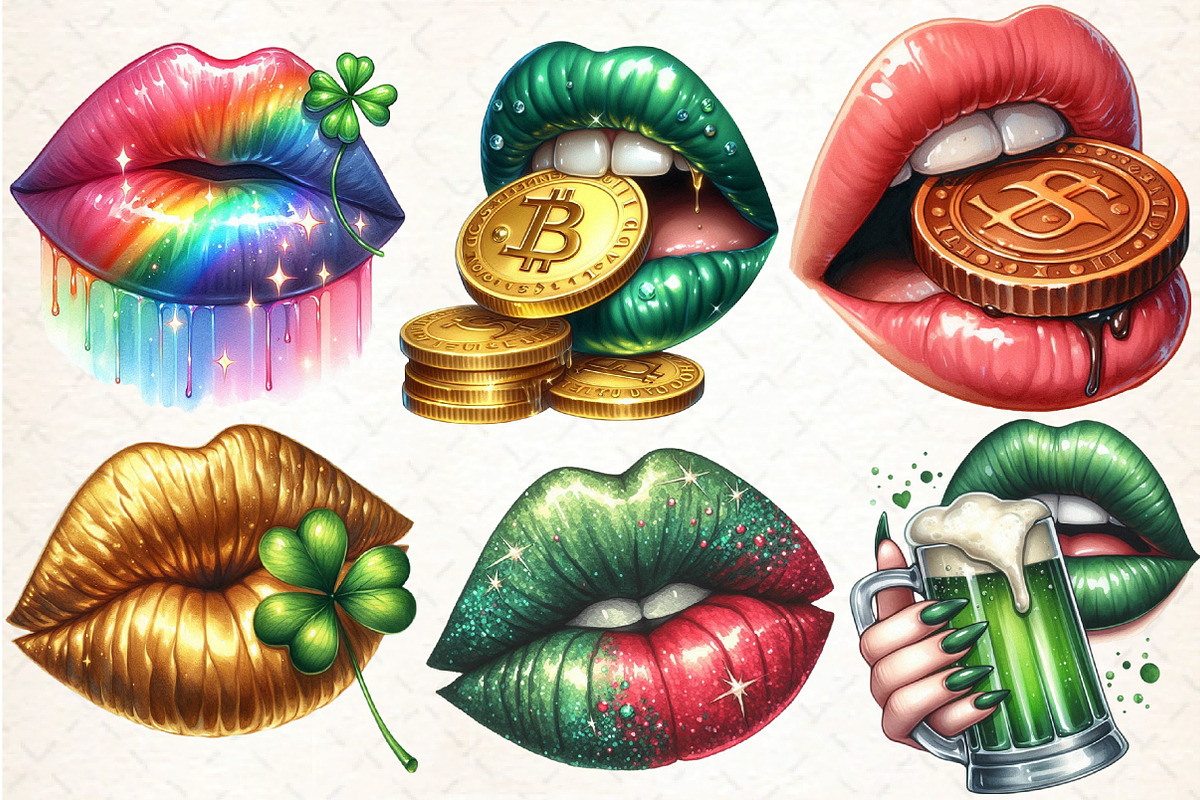 Sexy Lips Patrick's Day Sublimation, an Illustration by DreamCafeArt (Photo 3 of 4)