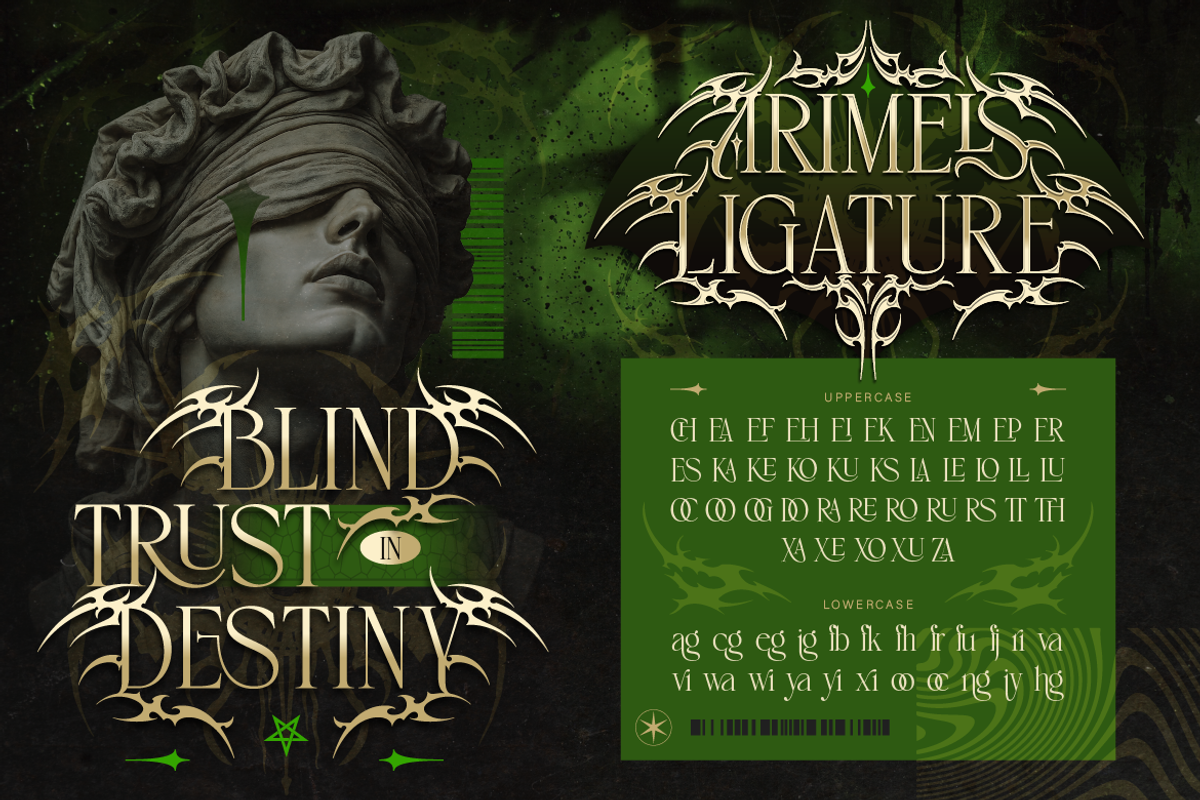 Arimels - Tribal Display Font, a Serif Font by Artisan Themes (Photo 5 of 12)