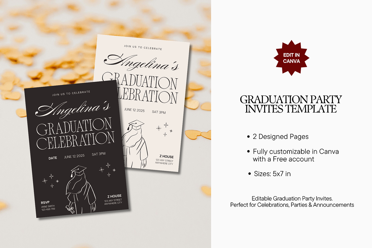 Graduation Party Invitations, an Invitation Template by Anna Design Studio (Photo 2 of 6)