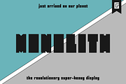 Monolith Pro - Strong Blocky Font, a Font by Gravitype (Thumbnail 1 of 11)