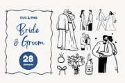 Whimsical Bride & Groom wedding art, a Decorative Illustration by Heartwarming Art (Thumbnail 11 of 11)