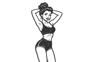 Woman Exercising in Activewear, a Sport Illustration by AlexArt