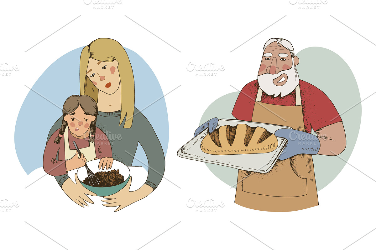People baking, a Food Illustration by handsketched (Photo 3 of 10)