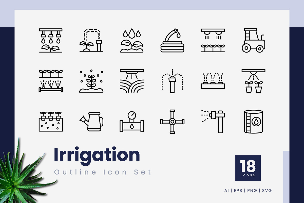 Irrigation Outline Icons, an Icon by Zeer Graphic