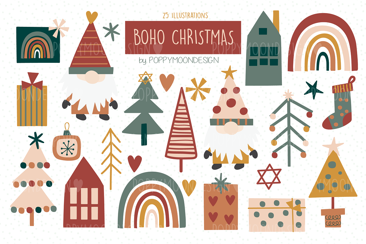 Bumper Christmas clipart set, an Animal Illustration by Poppymoondesign (Photo 11 of 12)