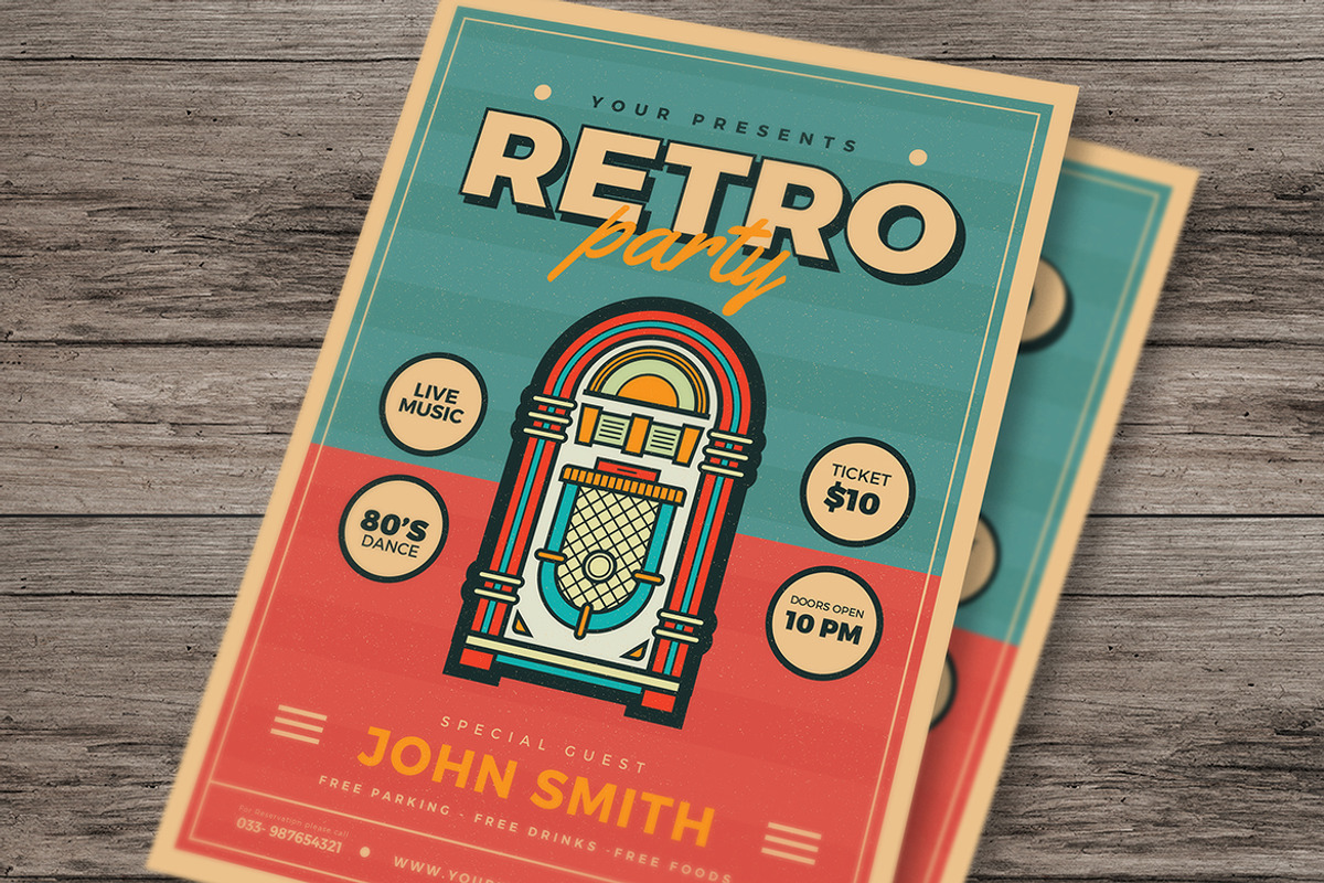Modern Retro Jukebox Party Flyer, a Flyer Template by Guuver (Photo 3 of 3)