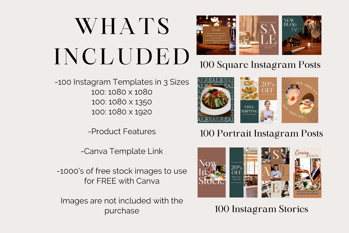 Restaurant Instagram Templates, a Social Media Template by Social Assumptions (Photo 2 of 9)