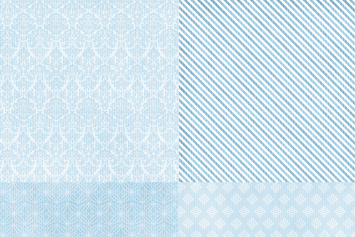 Wild About Blue Set 2 Digital Paper preview 3
