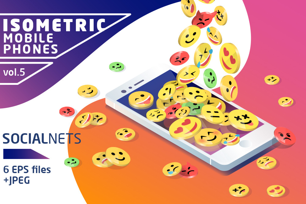 Isometric Mobile Phone Vol.5, a Technology Illustration by ArtoJoy