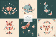 Moon Garden pattern & clipart, a Pattern Graphic by @olga.angelloz (Thumbnail 4 of 16)