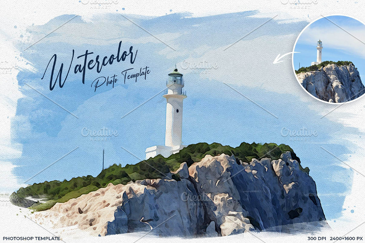 Watercolor photo template, a Templates & Theme by fashionaddict (Photo 1 of 10)
