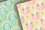 Easter Rainbows Rabbit digital paper, a Pattern Graphic by designloverstudio (Thumbnail 3 of 7)