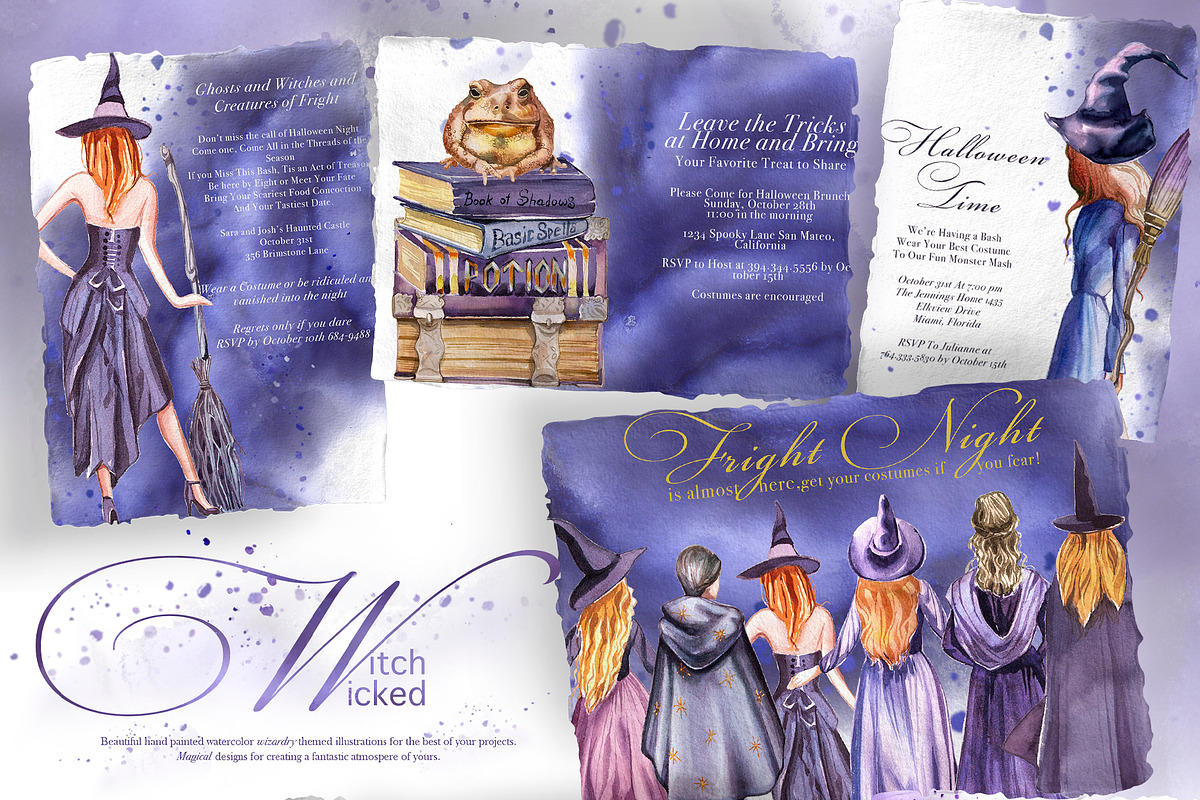 Hand-Painted Wicked Witch Clipart, a Seasonal Illustration by ArtCreationsDesign (Photo 11 of 13)