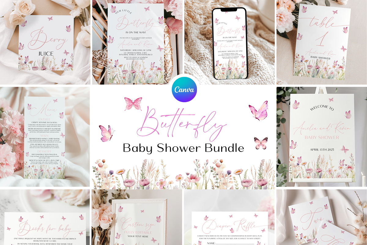 Wildflower Baby Shower Bundle, an Invitation Template by Digital_Mind (Photo 1 of 9)
