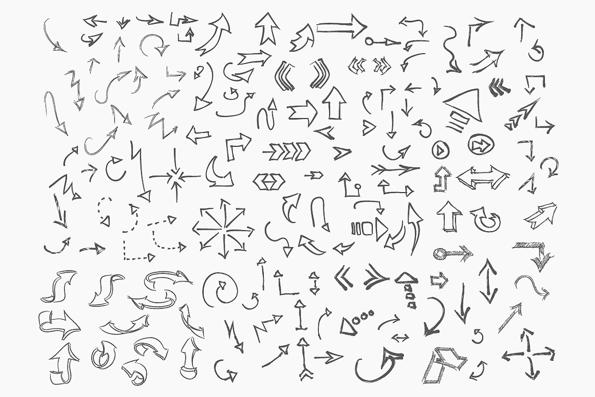 150 Hand Drawn Vector Arrows preview 2