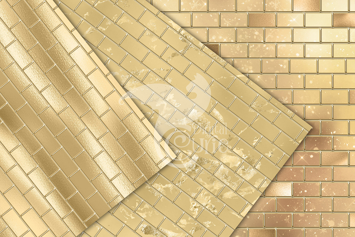 Gold Brick Walls Digital Paper, a Texture Graphic by Digital Curio (Photo 6 of 7)