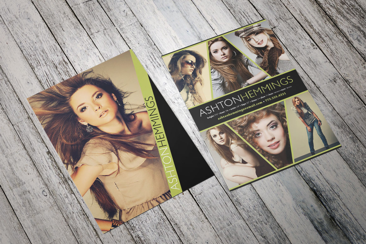 Model Comp Card Kit, a Flyer Template by Nate Bartlett Design (Photo 3 of 4)