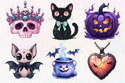 Pastel Gothic Halloween Clipart, an Illustration by Dream Creation (Thumbnail 3 of 6)