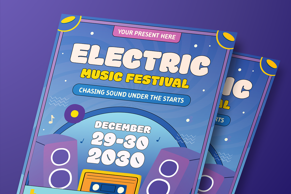 Electric Music Festival Flyer Set, a Flyer Template by Annora Studio (Photo 5 of 6)