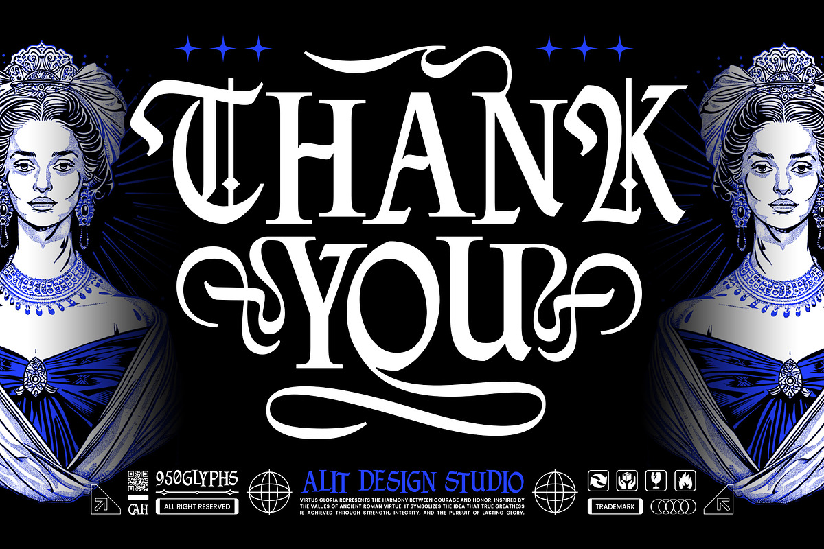 Virtus Gloria Typeface, a Blackletter Font by alit design (Photo 16 of 16)