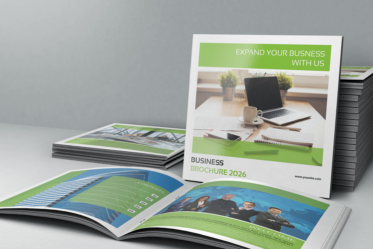 Square Business Brochure Template, a Brochure Template by retrographix (Photo 1 of 11)
