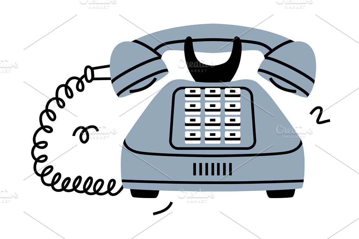 Grey Landline or Wireline Home, an Object Illustration by TopVectors