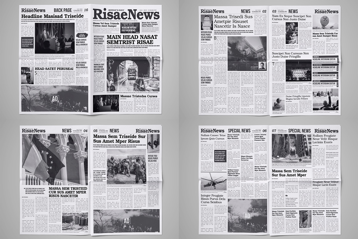 Newspaper Design Bundle - 6 in One, a Magazine Template by Miyaji75 (Photo 9 of 13)