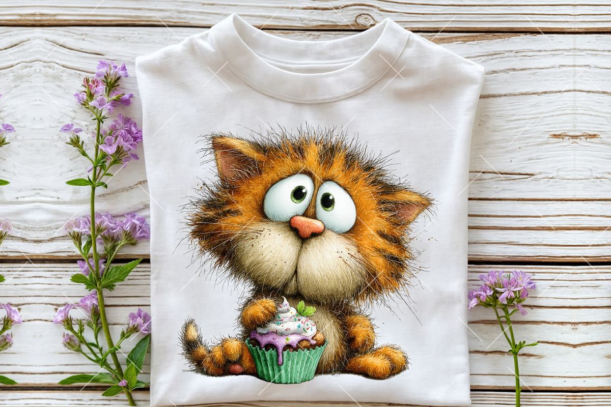 Whimsical Funny Birthday Cat Clipart, an Illustration by OK Design (Photo 5 of 6)