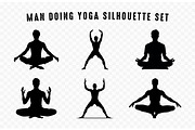 Man Doing Yoga SVG Silhouette Bundle, a Healthcare Illustration by Gfx Expert Team (Thumbnail 2 of 3)