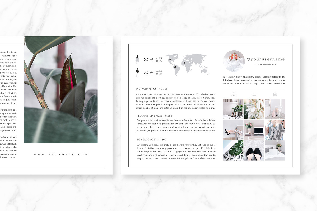 Minimal Media Kit Template, a Stationery Template by Eesome Design Studio (Photo 4 of 5)