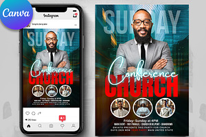 Church Service Flyer for Canva, a Flyer Template by Psd Templates